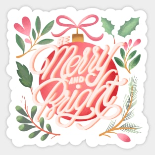 Be merry and bright-christmas decorations Sticker